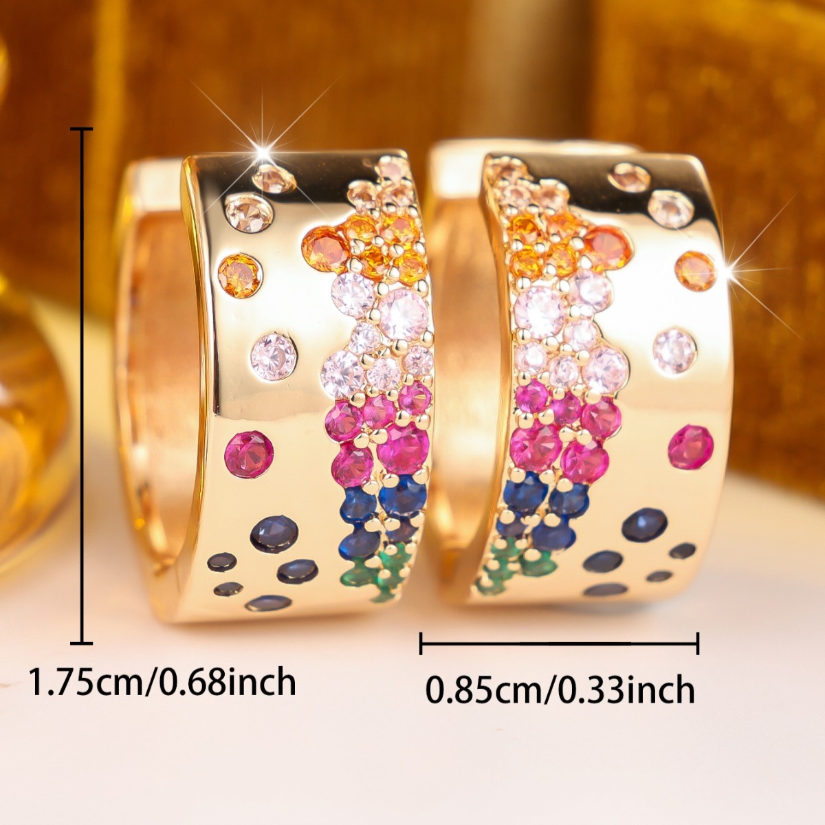 Men's Retro Colorful Zircon Stud Earrings